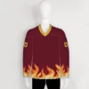 YS58 Maroon/Gold Sublimated Custom Hockey Jerseys Design