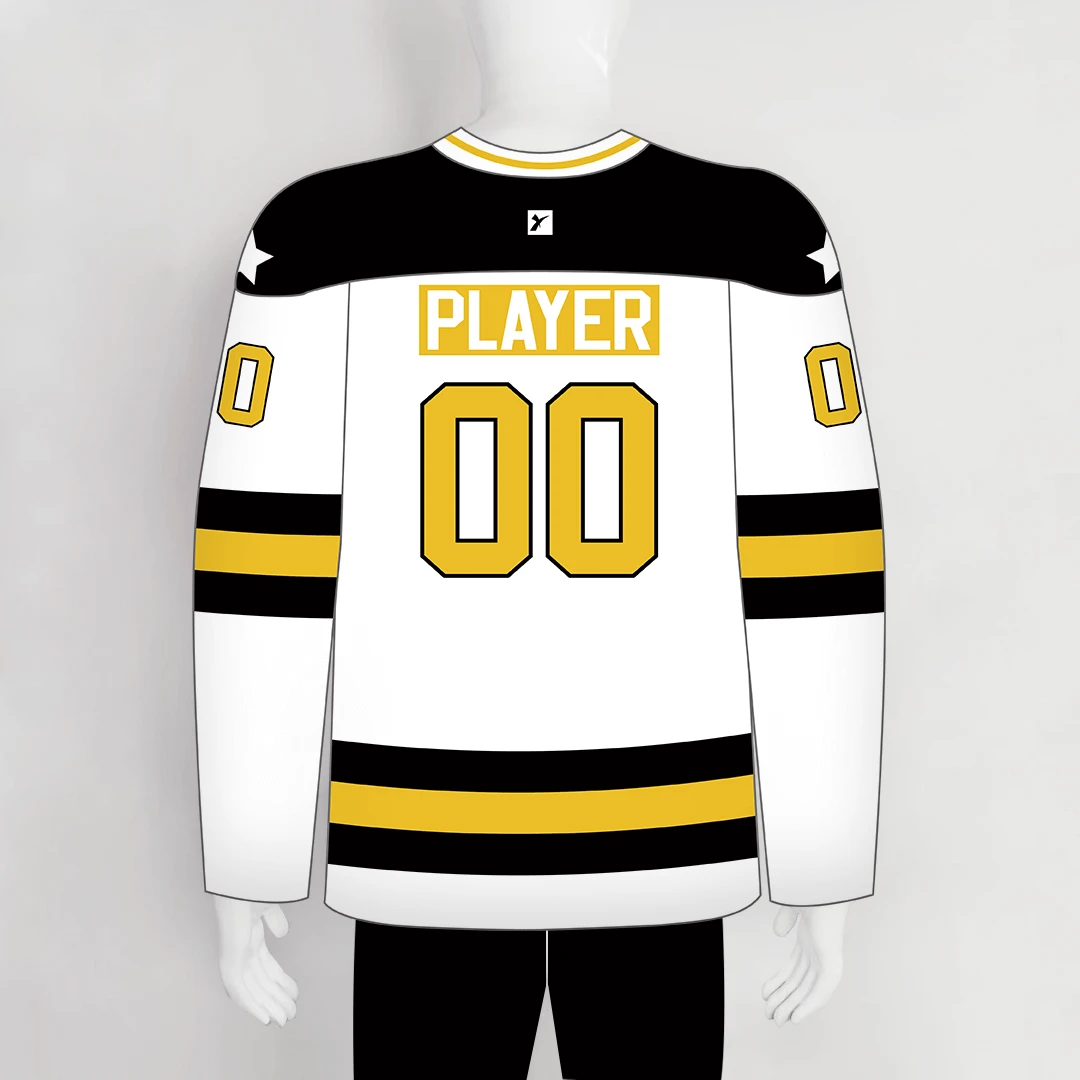 YS61 White/Gold/Black Custom Ice Roller Hockey Jerseys Design 2 YS61 White/Gold/Black Custom Ice Roller Hockey Jerseys Design - Image 2