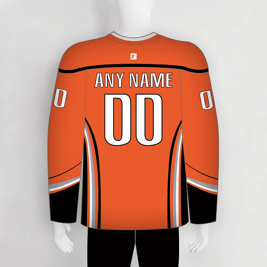 YS7 Orange Black Sublimated Custom Blank Team Hockey Jerseys 2 YS7 Orange Black Sublimated Custom Blank Team Hockey Jerseys - Image 2