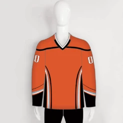 YS7 Orange Black Sublimated Custom Blank Team Hockey Jerseys