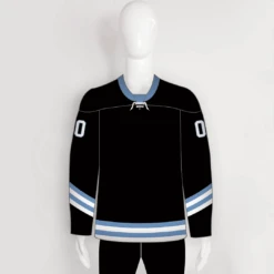YS70 Black/Blue Custom Sublimated Ice Roller Hockey Jerseys Design
