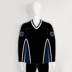 YS71 Black/Navy Sublimated Custom Ice Roller Hockey Jerseys