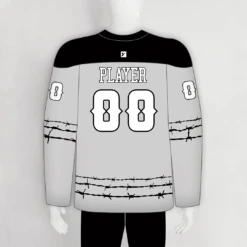 YS78 Grey/Black Sublimated Custom Blank Ice Roller Hockey Jerseys 7 YS78 Grey/Black Sublimated Custom Blank Ice Roller Hockey Jerseys -YoungSpeeds Shop YS78 back
