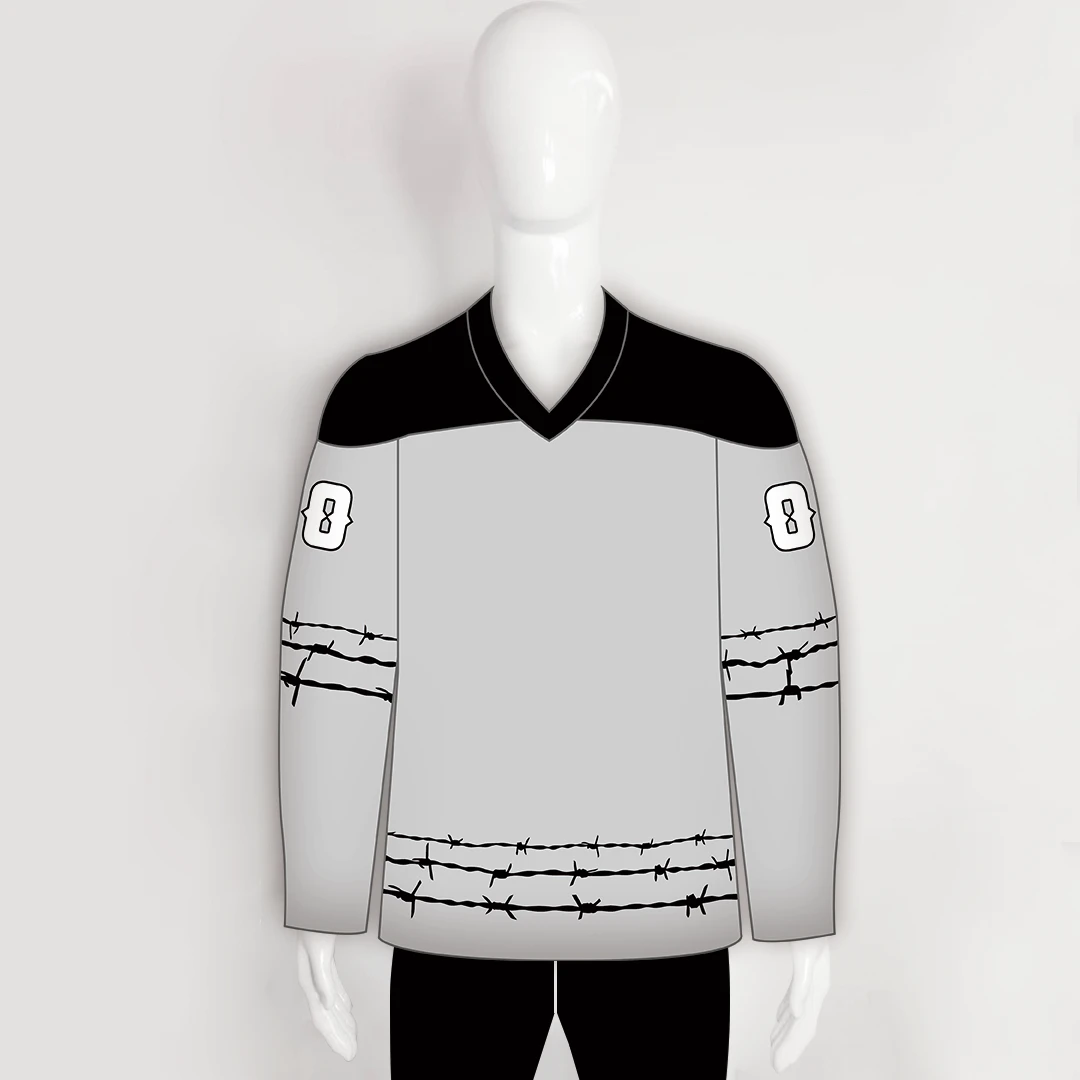 YS78 Grey/Black Sublimated Custom Blank Ice Roller Hockey Jerseys 1 YS78 Grey/Black Sublimated Custom Blank Ice Roller Hockey Jerseys