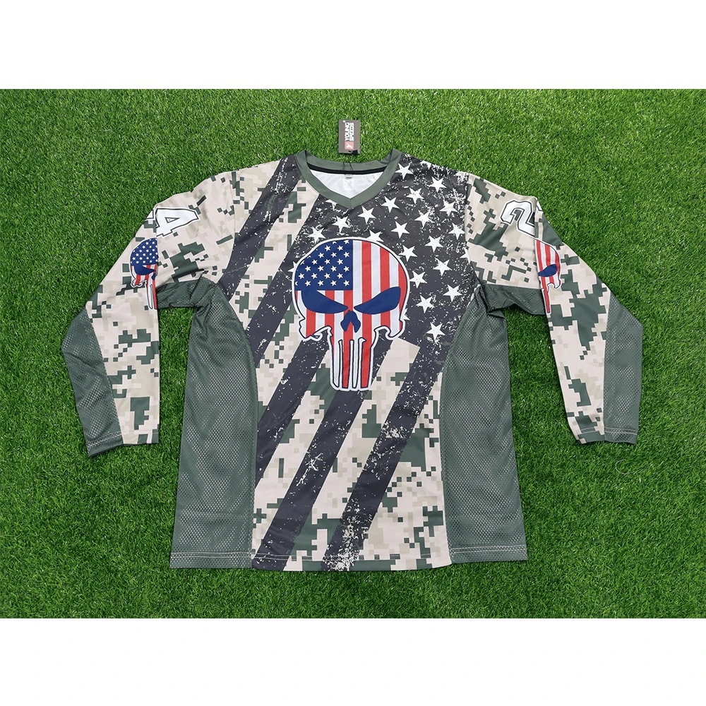 PJZ10 American Flag Green Camo Custom Paintball Jerseys 3 PJZ10 American Flag Green Camo Custom Paintball Jerseys - Image 3