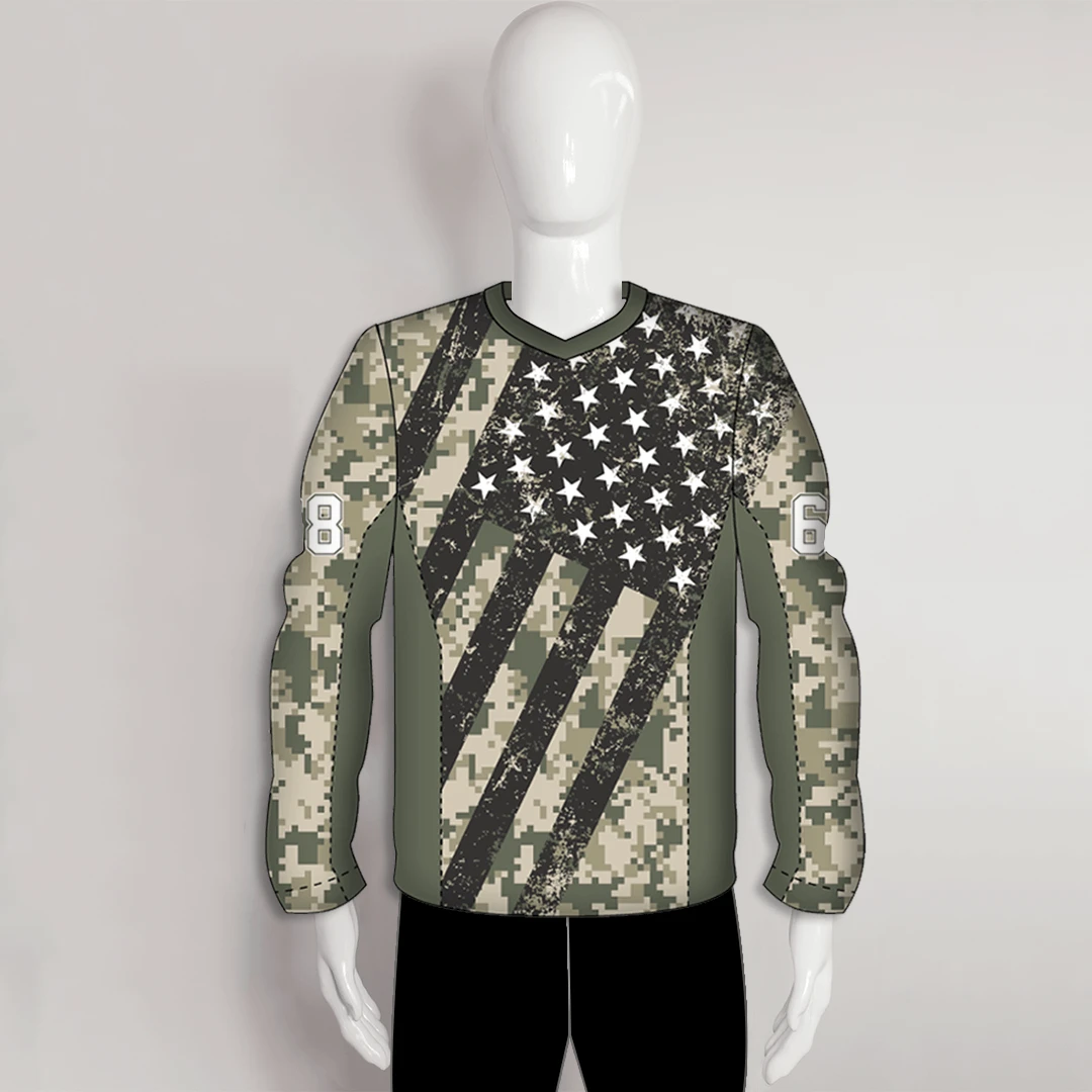 PJZ10 American Flag Green Camo Custom Paintball Jerseys 1 PJZ10 American Flag Green Camo Custom Paintball Jerseys