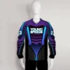 PJZ11 Purple Blue Abstract Hexagone Custom Paintball Team Jerseys
