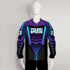 PJZ11 Purple Blue Abstract Hexagone Custom Paintball Team Jerseys