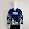 PJZ12 Heap Human Skulls Black Blue Sublimated Custom Paintball Jerseys