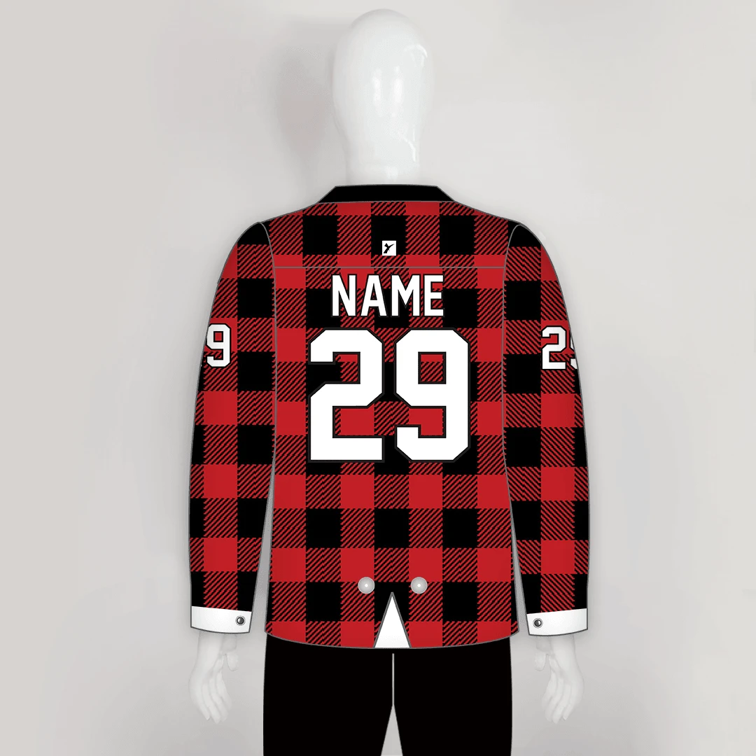 HJZ118 Lumberjack Plaid Sublimated Custom Hockey Goalie Jerseys 2 HJZ118 Lumberjack Plaid Sublimated Custom Hockey Goalie Jerseys - Image 2