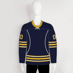 HJZ189 2008 Buffalo Sabres Custom Blank Navy Hockey Jerseys