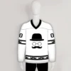 HJZ41 Beard Black White Sublimated Custom Hockey Jerseys
