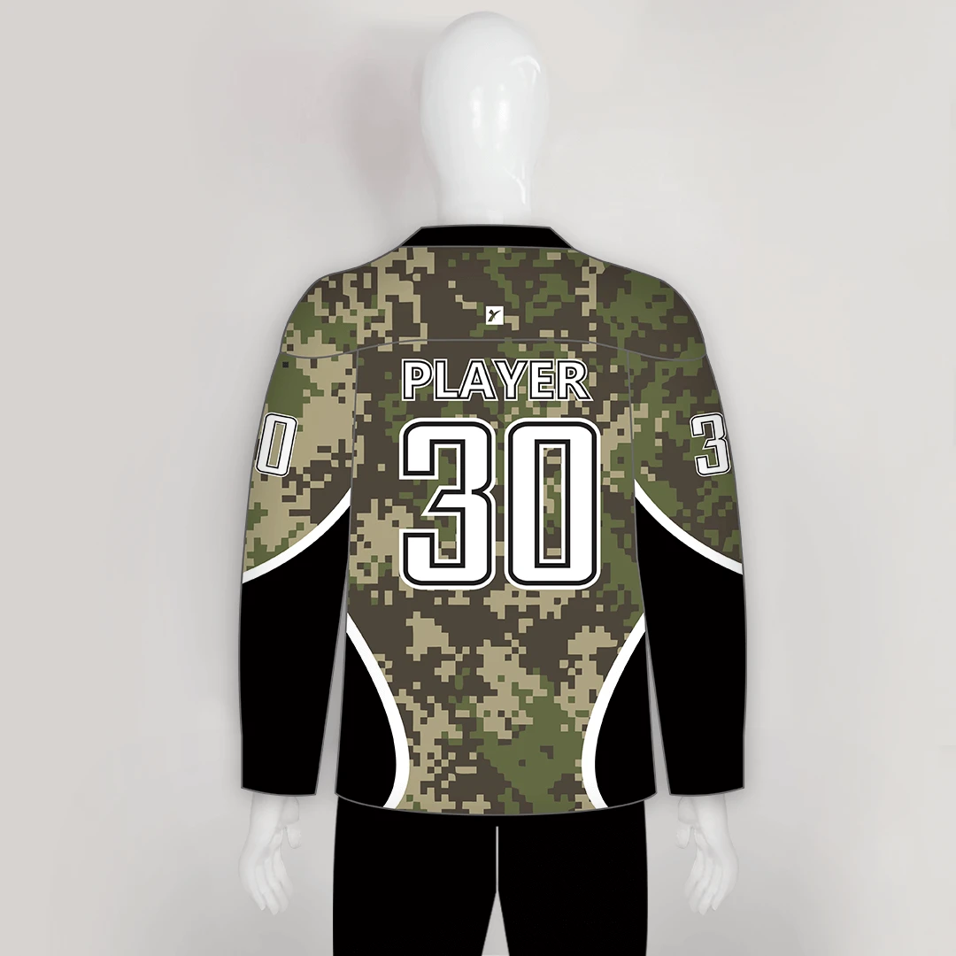 HJZ251 Army Camo Veteran Sublimated Custom Made Hockey Jerseys 2 HJZ251 Army Camo Veteran Sublimated Custom Made Hockey Jerseys - Image 2