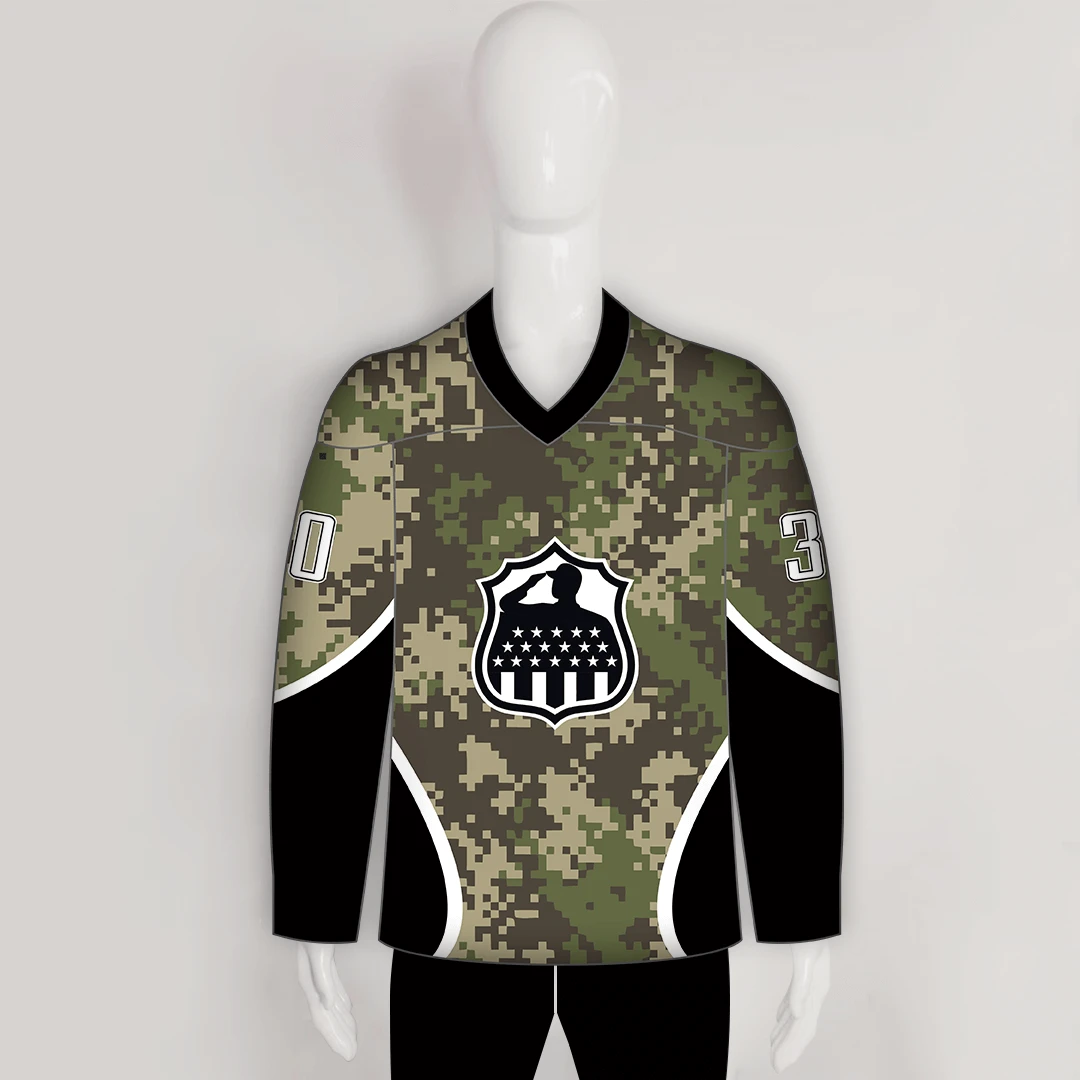 HJZ251 Army Camo Veteran Sublimated Custom Made Hockey Jerseys 1 HJZ251 Army Camo Veteran Sublimated Custom Made Hockey Jerseys
