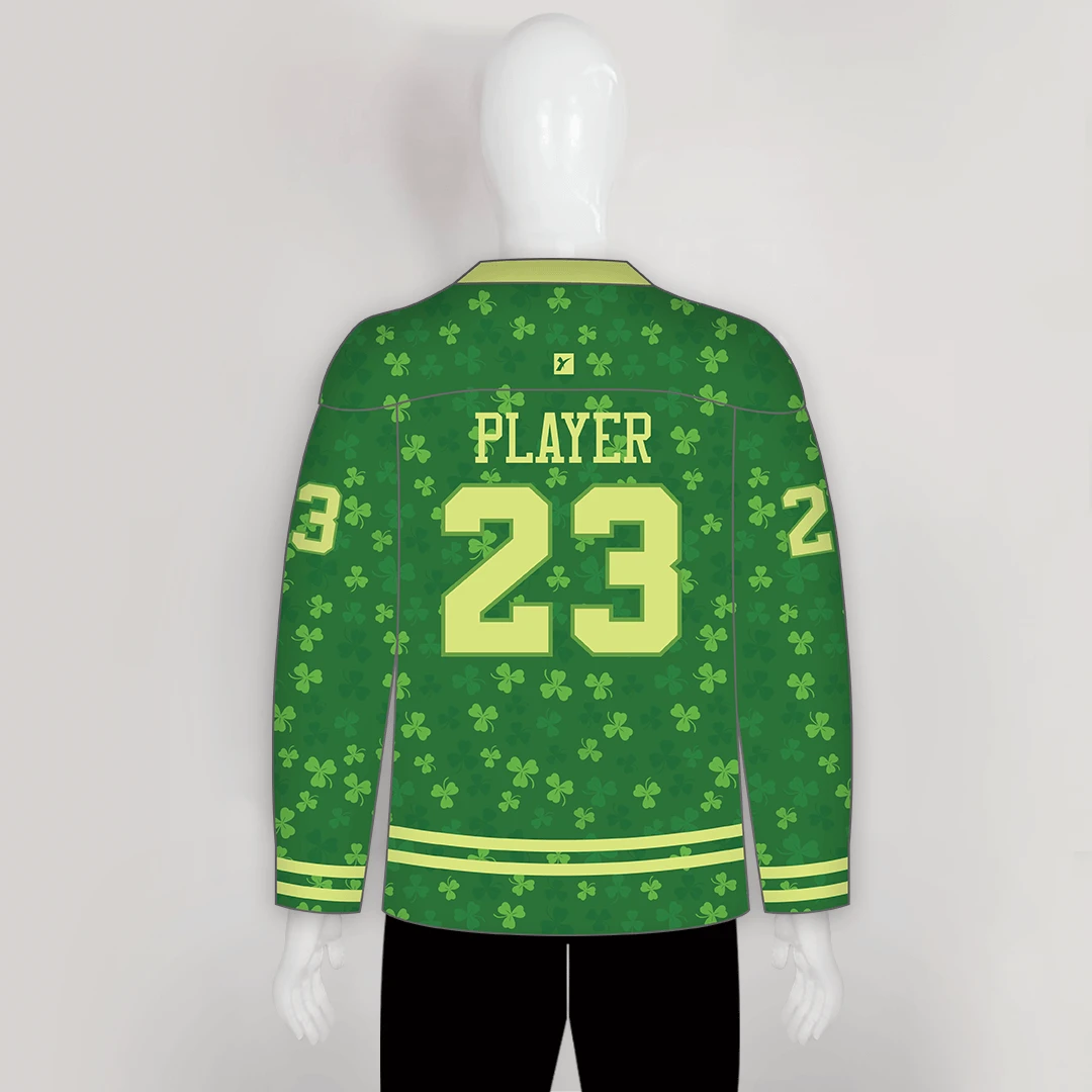 HJZ254 Skull Beer Clover Sublimated Custom Made Hockey Jerseys 2 HJZ254 Skull Beer Clover Sublimated Custom Made Hockey Jerseys - Image 2