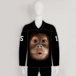 HJZ286 Funny Gorilla Face 3D Custom Sublimated Hockey Jerseys