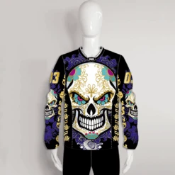 PJZ3 Purple Black Angry Sugar Skull Cool Custom Paintball Jerseys