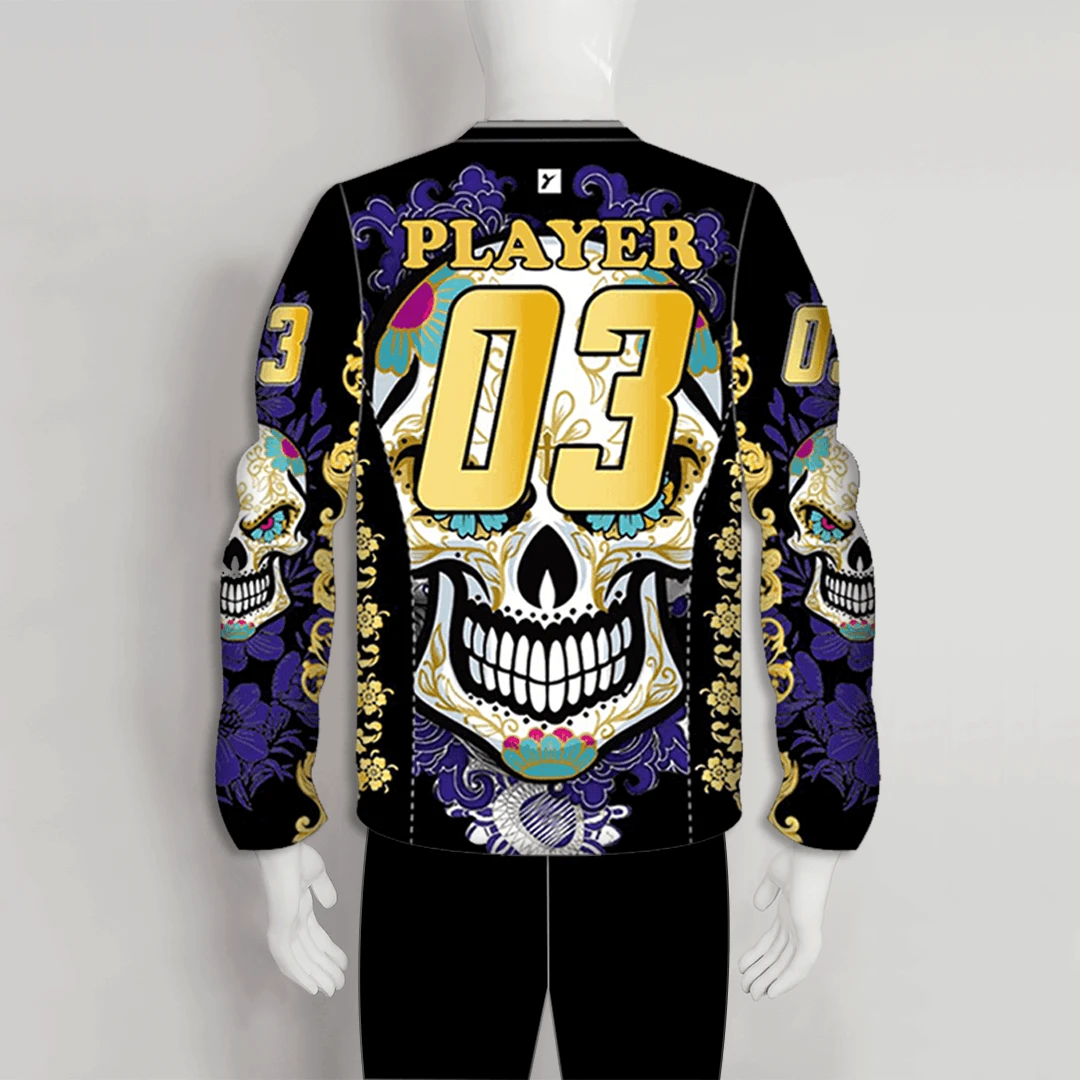 PJZ3 Purple Black Angry Sugar Skull Cool Custom Paintball Jerseys 2 PJZ3 Purple Black Angry Sugar Skull Cool Custom Paintball Jerseys - Image 2