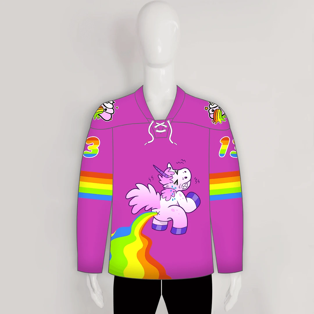 HJZ309 Pooping Unicorn Custom Funny Hockey Jerseys 1 HJZ309 Pooping Unicorn Custom Funny Hockey Jerseys