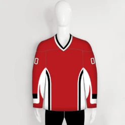 HJZ33 Red Sublimated Custom Hockey Uniforms