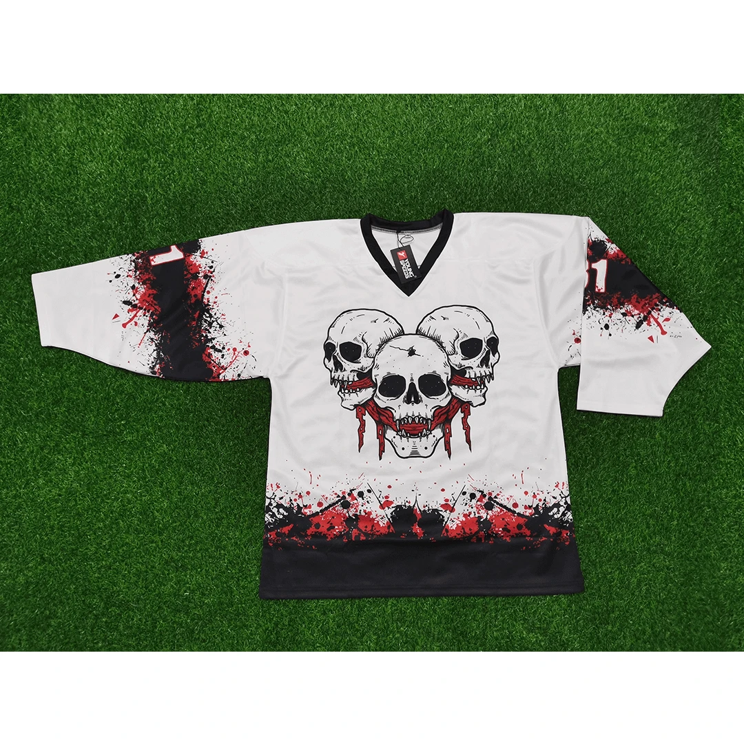 HJZ287 Three Headed Skull Sublimated Custom Cool Hockey Jerseys 4 HJZ287 Three Headed Skull Sublimated Custom Cool Hockey Jerseys - Image 4