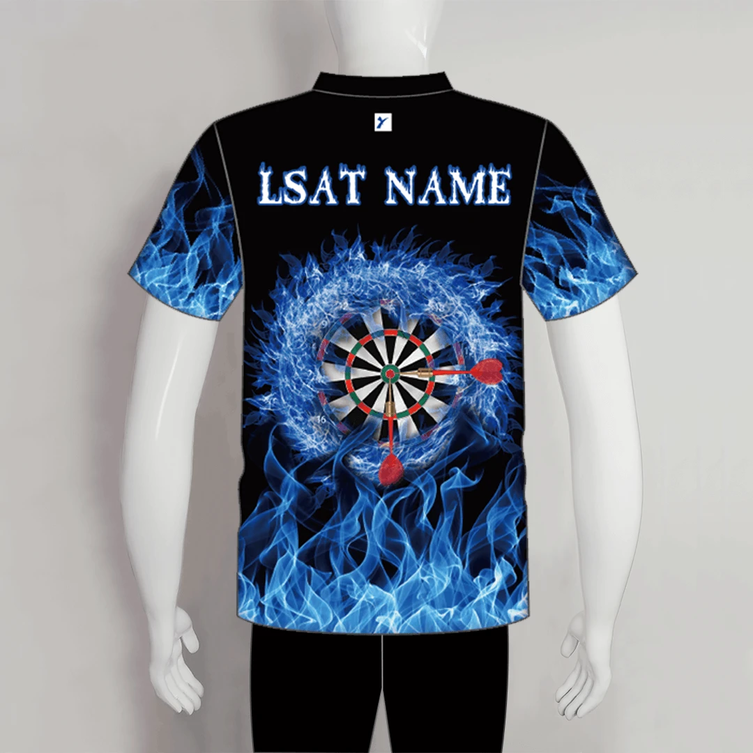 DSX2 Blue Fire Burning Skull Sublimated Custom Dart Shirts 2 DSX2 Blue Fire Burning Skull Sublimated Custom Dart Shirts - Image 2
