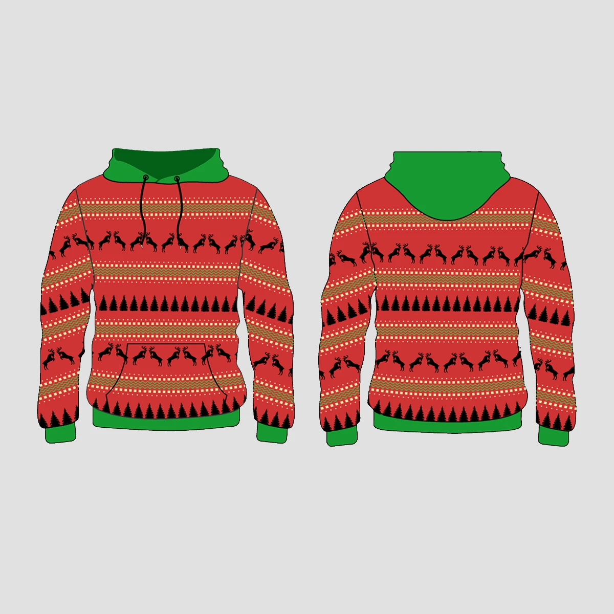 Xmas Trees And Deers Pattern Christmas Custom Hoodies Sweatshirts 1 Xmas Trees And Deers Pattern Christmas Custom Hoodies Sweatshirts