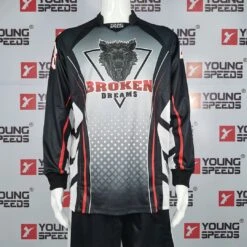 PJX2 Halftone Pattern Unpadded Black Custom Paintball Jerseys -YoungSpeeds Shop p1