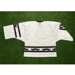 HJZ41 Beard Black White Sublimated Custom Hockey Jerseys -YoungSpeeds Shop w1