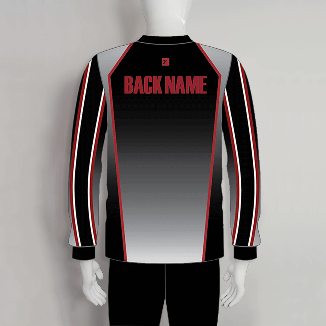 LAJZ16 Gradient Gray Black Custom Long Sleeve Blank Archery Jerseys 2 LAJZ16 Gradient Gray Black Custom Long Sleeve Blank Archery Jerseys - Image 2