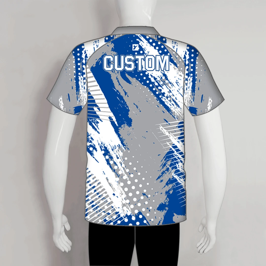 BJZ5 Grey Blue Abstract Cool Sublimated Custom Bowling Jerseys 2 BJZ5 Grey Blue Abstract Cool Sublimated Custom Bowling Jerseys - Image 2